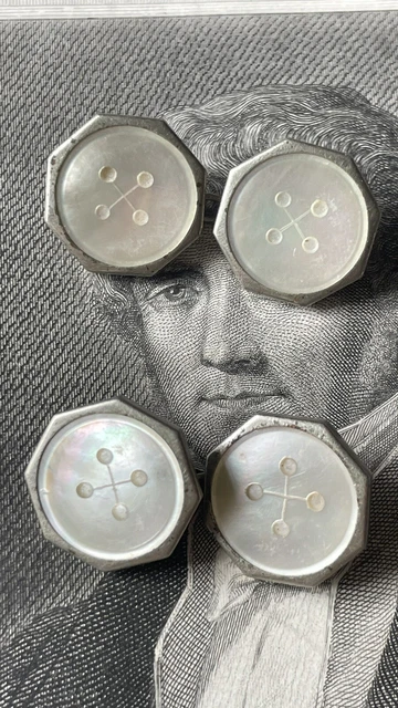 Boutons De Manchette Octogonaux – Doré Et Nacre – Style élégant Vintage | Occasion – Parfait Pour Un Look Chic