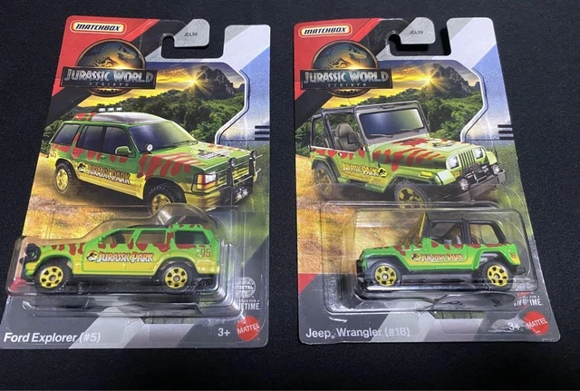 Matchbox Jurassic World – Set Veicoli Pressofusi Jeep Wrangler E Ford Explorer - Foto 3