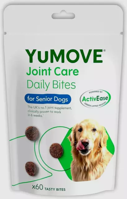 Lintbells YuMOVE Daily Bites For Senior Dogs, Aged 9+, 60 Chews - White*