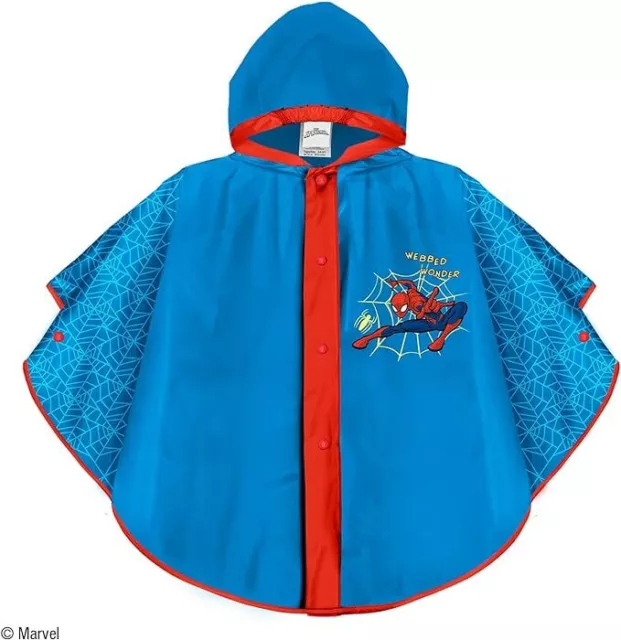 Spiderman Mantella Parapioggia Impermeabile Poncho 3-6 anni Giacca Pioggia