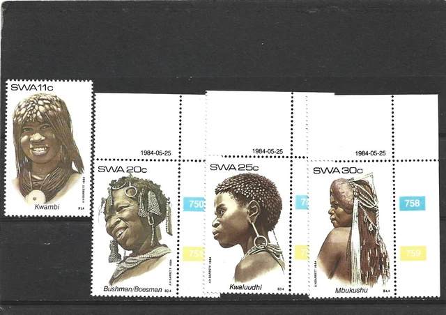 South West Africa 1982 Traditional Head-dresses 2nd Series Set of 4 MNH