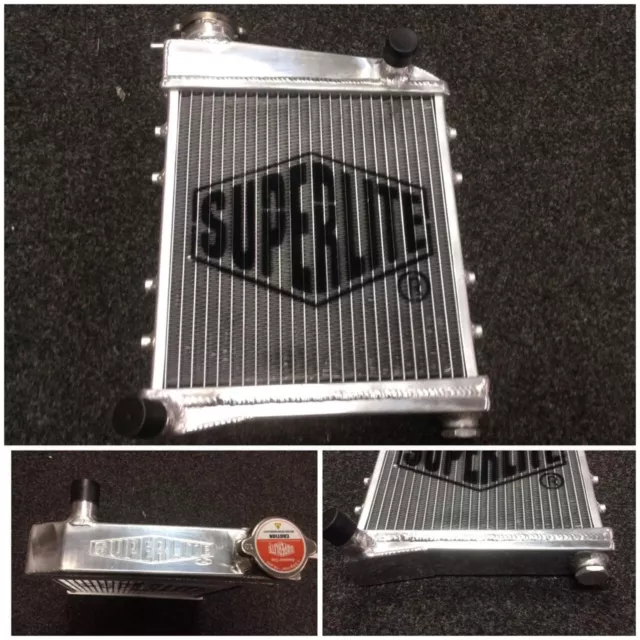 Classic Mini Superlite Alloy Radiator 1959-92 2 Core Side Mounted Carb Sup-Radmm