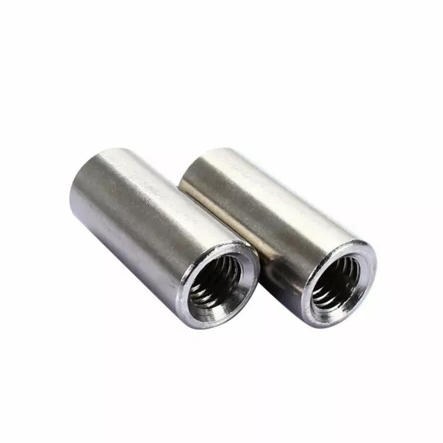 M12x40mm A2 STAINLESS STEEL THREAD SLEEVE ROD BAR STUD ROUND CONNECTOR NUT 20pc