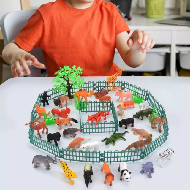 Ensemble de jeu d'animaux du Zoo, 53 pièces, Mini figurines d'animaux en PVC