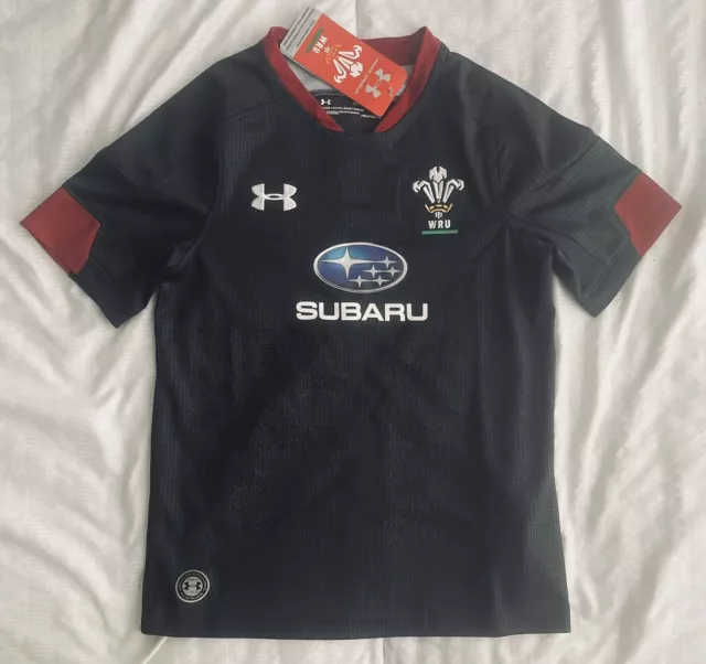 Under armour Enfants Wru Galles Rugby Union Jersey Neuf Jeunes XS, S, M