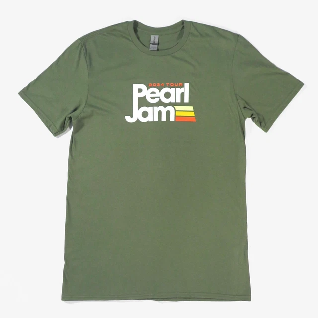 PEARL JAM 2024 Tour T-Shirt Dark Matter Official Merch Khaki Green M