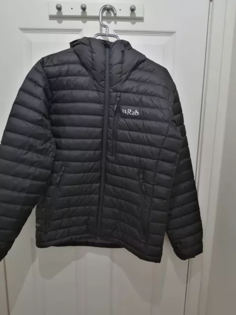 RAB Mens BLACK GREY Microlight Alpine  Insulated Down Jacket Uk MEDIUM RRP £200