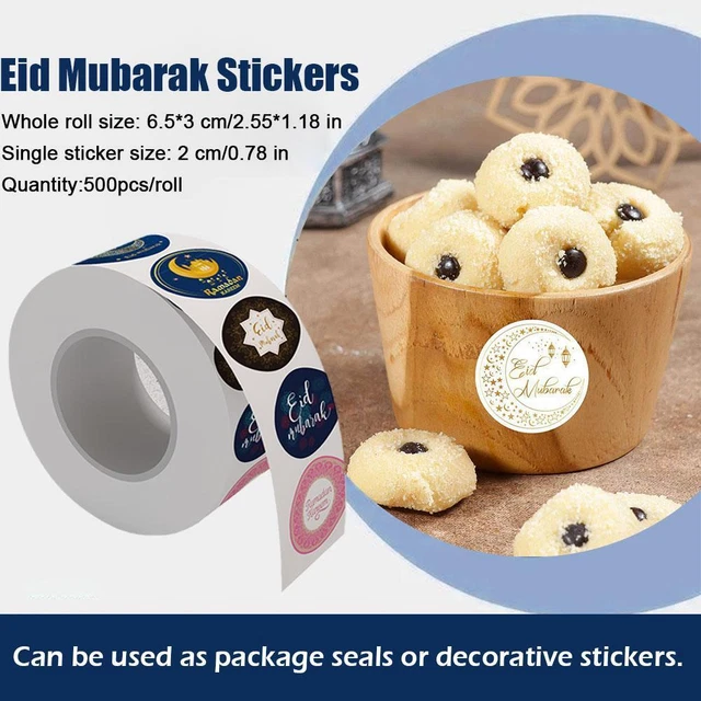 Adesivi Eid Mubarak Ramadan - 384 Stickers Rotondi Per Sacchetti Caramelle | Decorazioni Fai Da Te Per Feste Musulmane - Foto 13