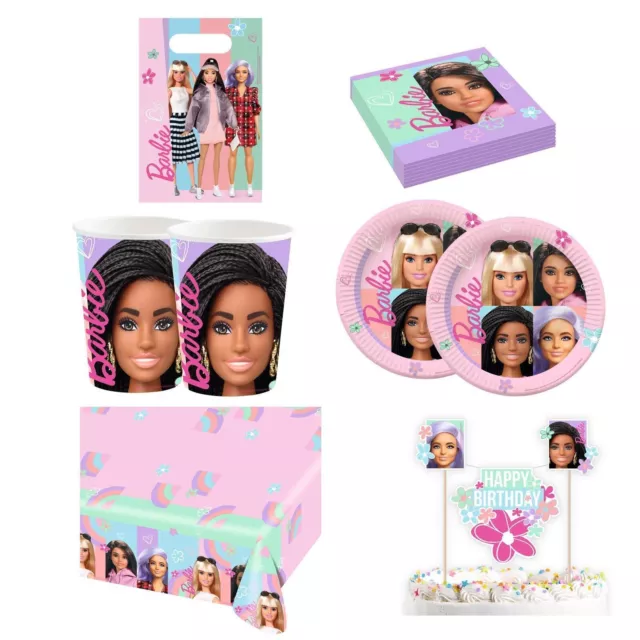 Oficial Barbie Servilletas Vasos Platos Mantel Niños Fiesta Cumpleaños Vajilla