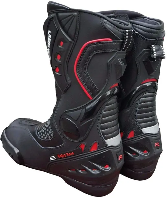 Stivali Stivaletto Moto Sportivo Racing Pelle Pista Professionale Traspirante