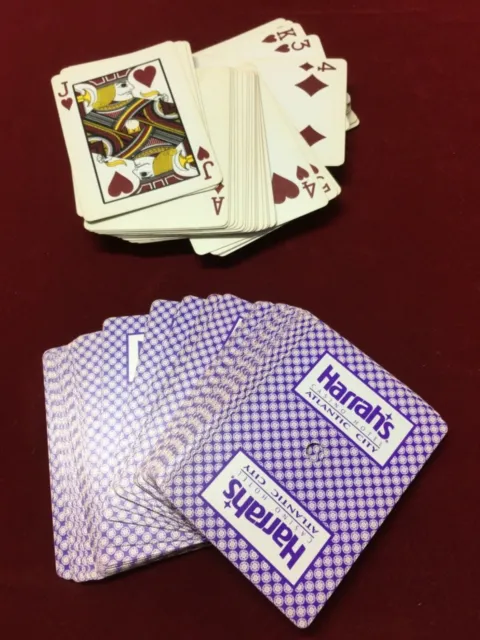 Harrah's Cassino Hotel Atlantic City Lot Of 2 Vintage Playing Cards /54+54 Cards