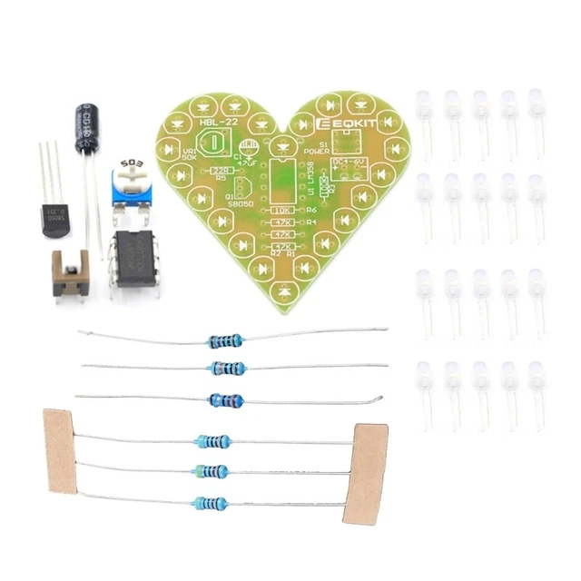 Heart Shape Breathing Lamp Kits for Learning Training Teaching Beginner