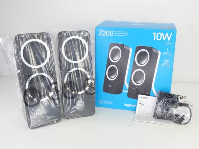 Logitech Z200 PC Speakers Multimedia 10 Watts Power 2 x 3.5mm Inputs New Sealed