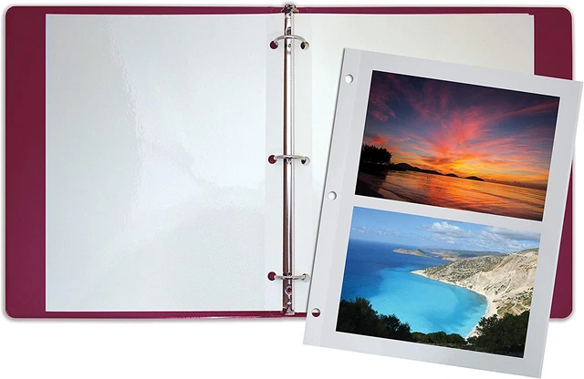 50 Count Photo Mounting Sheets, 11 X 9 Inches, Double-Sided, 3-Hole Punched, by
