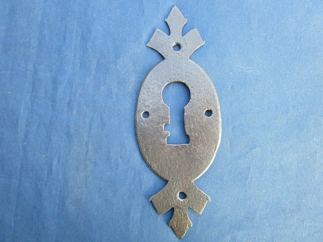 Ancienne entrée serrure fer forgé ouvragée porte hauteur 15,6 cm