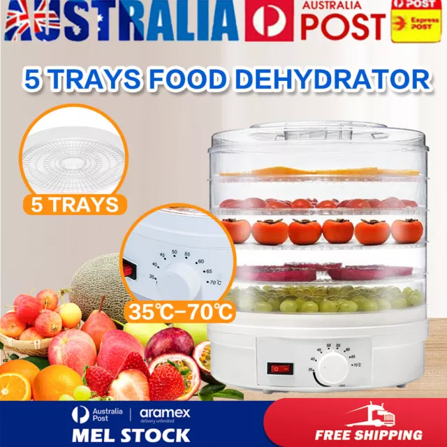 5 Trays Food Dehydrator Home Commercial Dryer Maker Fruit Jerky Meat Dehydrator