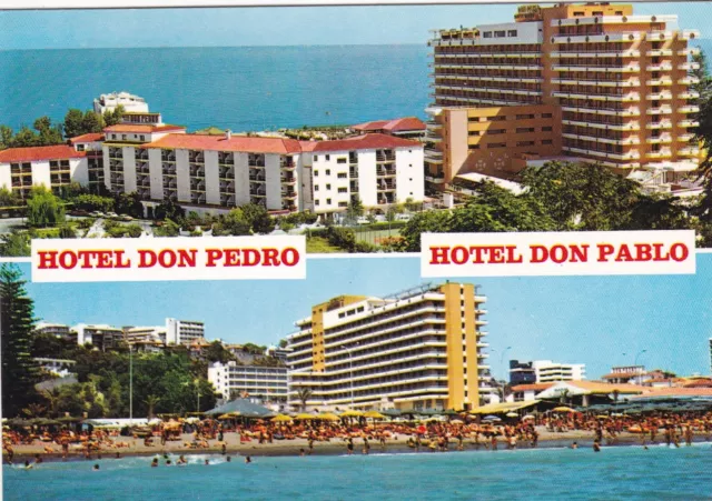 Torremolinos Hoteles Don Pedro y Don Pablo Spain Multiview Postcard unused VGC