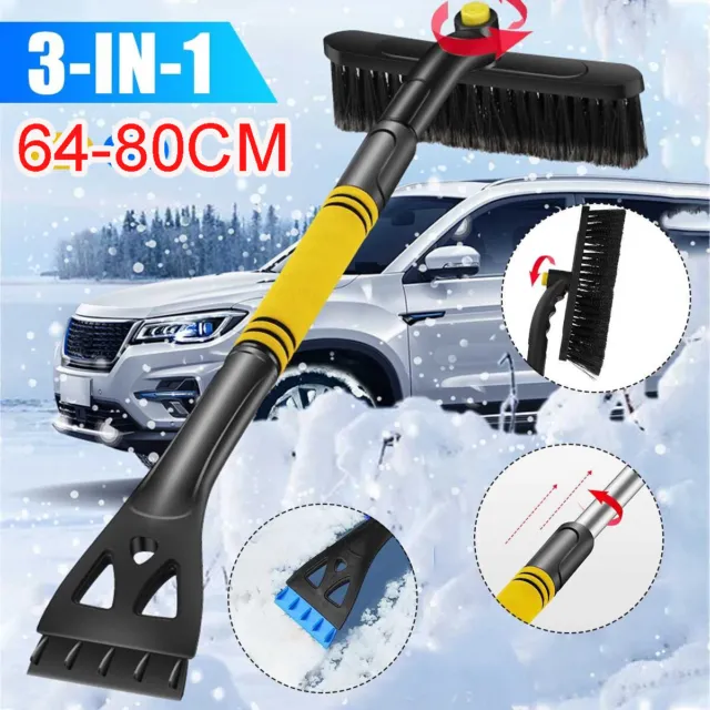 Car Ice Scraper & Snow Brush Long Reach Handle De-icer Windshield Van Windscreen