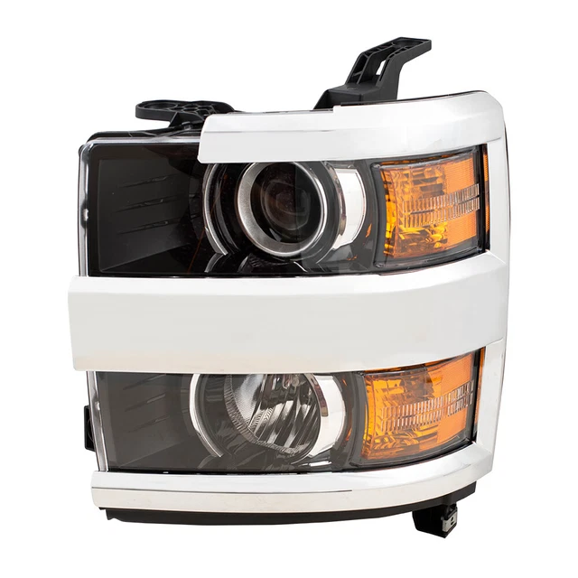 DRIVERS HEADLIGHT W/ Chrome Bezel for 20152019 Chevy Silverado 2500
