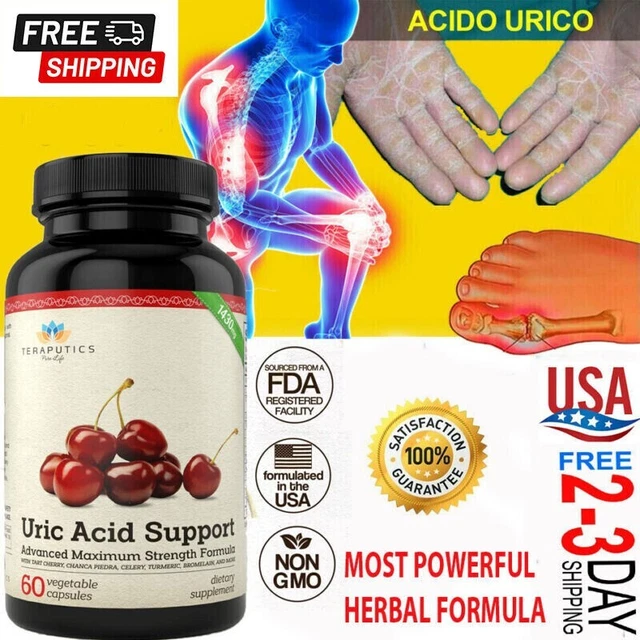 Uric Acid Support- 60 Veggie Caps 10:1 Herbal Extract Cleanse Detox USA