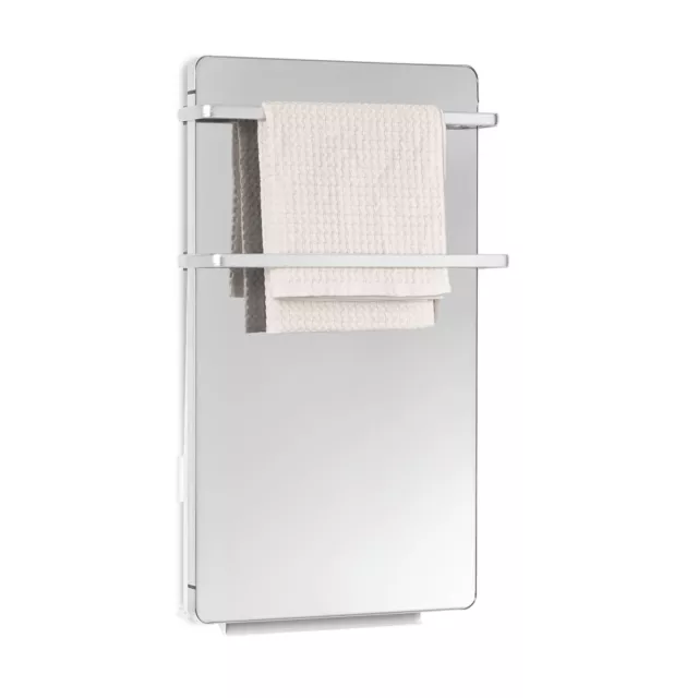 B-Ware Infrarotheizung mit Thermostat Handtuchhalter 2000W 45x82cm Spiegelfront