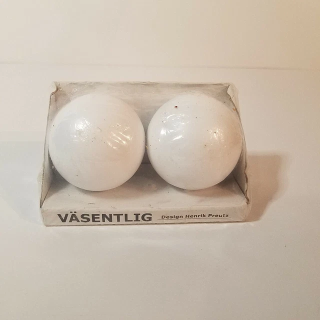 IKEA Vasentlig, Globe Set of 2 End Caps, White, Curtain Rod Ball, Round, Finial