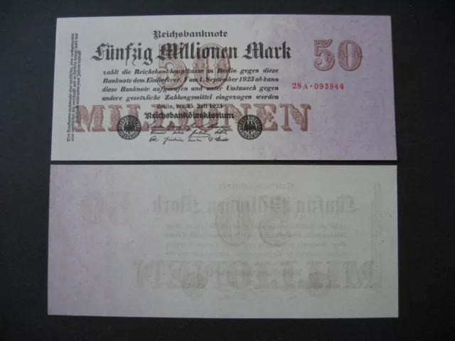 GERMANY  50 Millionen Mark 25.7.1923  Ros. 97b  (P98b)  UNC
