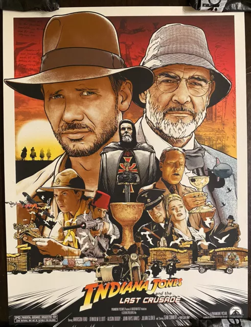 INDIANA JONES AND THE LAST CRUSADE Movie Poster Art Harrison Ford mondo sdcc vtg