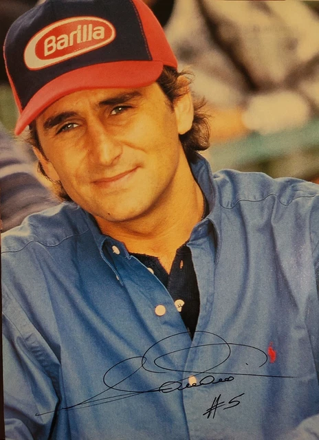 Photo Dédicacée Alex Zanardi – Format 12x8 – Autographe F1 Avec Certificat – UK