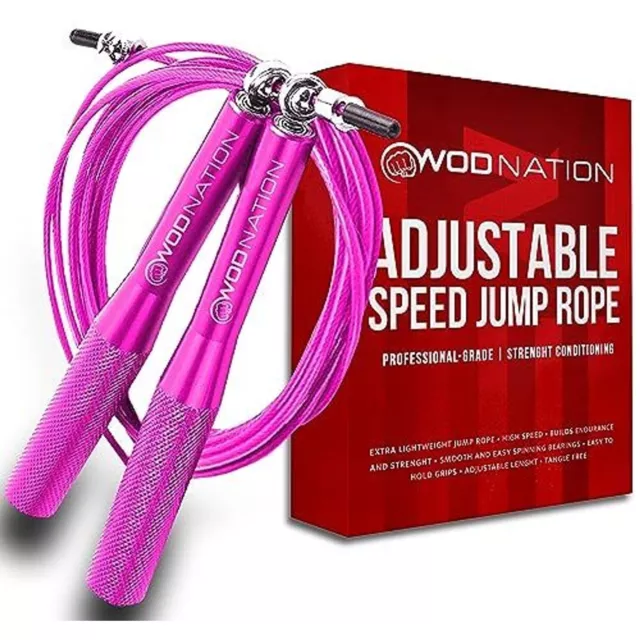 Aluminum Handle High Speed Adjustable Jump Rope for Women and Men- Pink