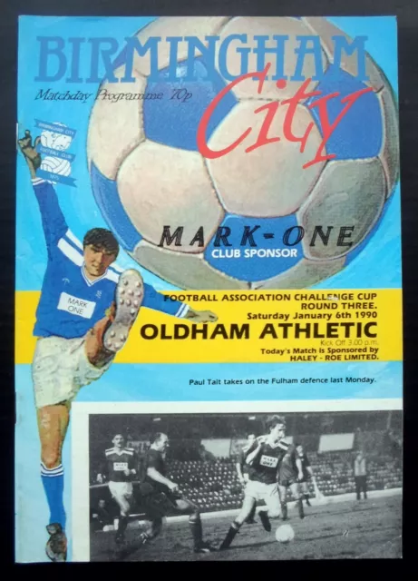 Birmingham City v Oldham Athletic    FA Cup 6-1-1990