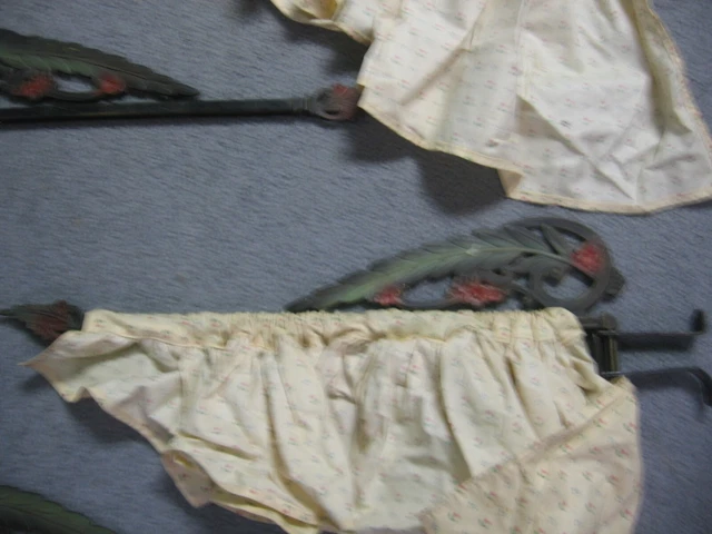 4 Metal Door/Window/Curtain Swing Extending Rod Antique Vintage Victorian Paint 9