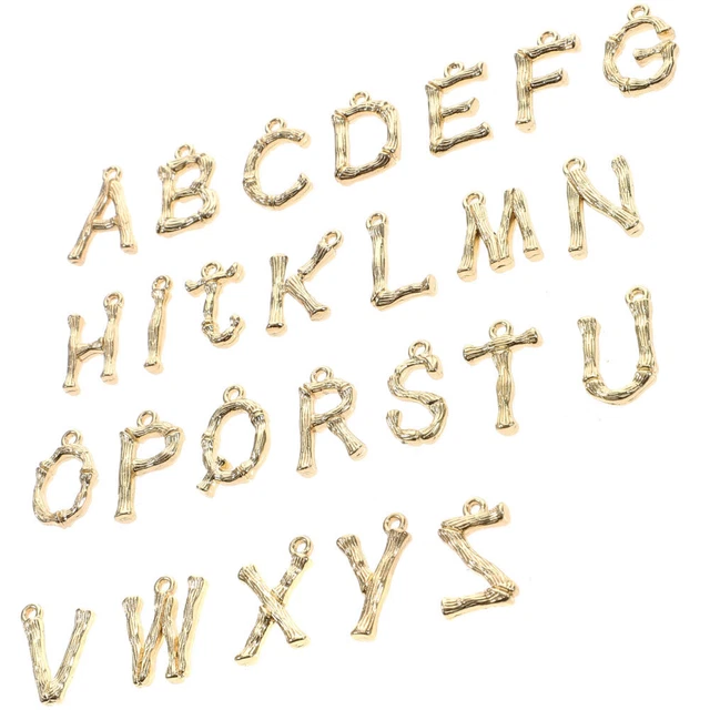 26 Stück DIY Legierung Anhänger Charms Buchstaben Anhänger Schmuck Halskette