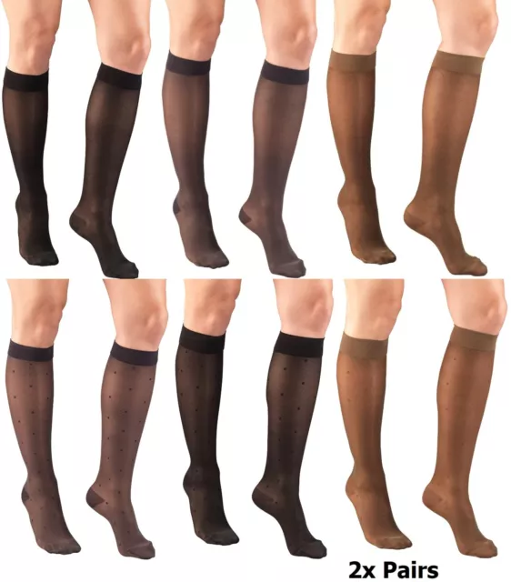 Truform Women's Sheer Compression Stockings [15-20 mmHg] 2x Pairs