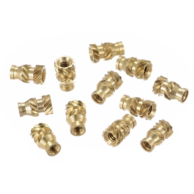 60 pz inserto stirato dado M2 x 8 mm L x 3,5 mm AD filettatura interna ottone dado