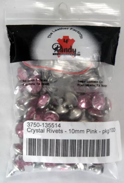 Light Pink Synthetic Crystal Rivets (10mm) - Pkg/100 - Tandy Leather #1355-14