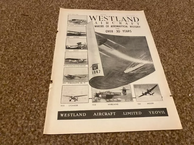 Framed Advert 11X8 Westland Aircraft Makers Of Aeronautical History