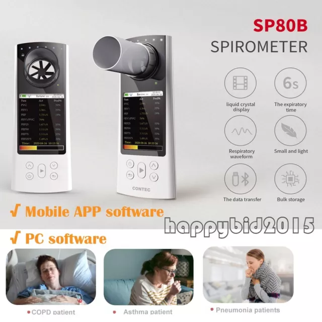 CONTEC SP80B Handheld Rechargeable Bluetooth Spirometer Lung Monitor