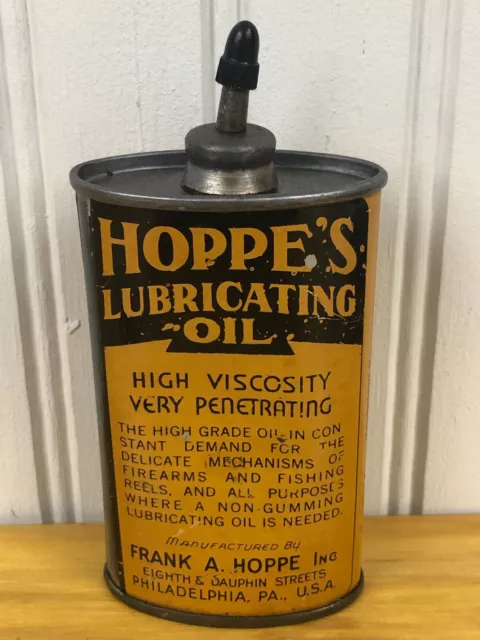 Vintage HOPPE'S LUBRICATING OIL TIN CAN GUN OIL