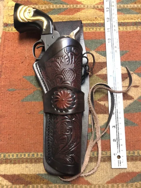 Fits Ruger Single Six 22 Cal 6.5" Cowboy Drop Leather Holster Floral USA Made