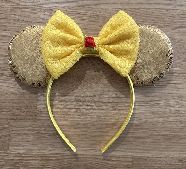 BELLE PRINCESS YELLOW Minnie Mouse Ear Headband Disney Inspired Mickey