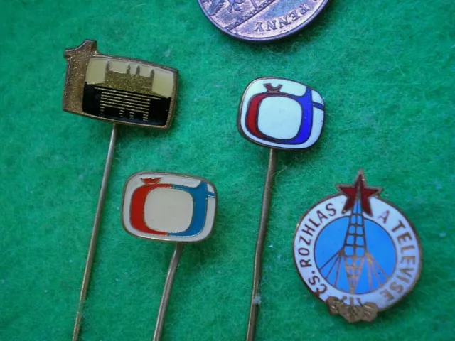 Czechoslovak  Television + Radio /  Rare Badges