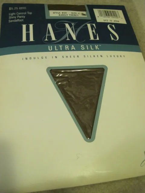 RARE Pantyhose Vintage HANES Barely There C/D Ultra Silk NIP