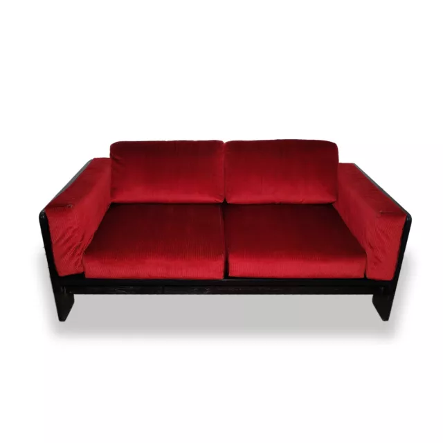 Knoll Bastiano Sofa - Tobia Scarpa - roter Zweisitzer - midcentury 2