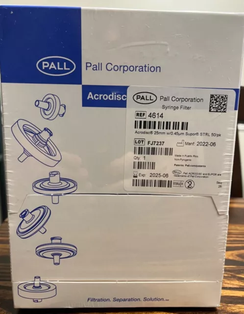 Pall Acrodisc 25mm .45um Supor Sterile Syringe Filter