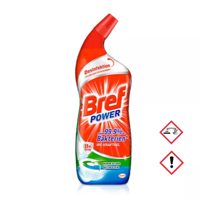 Bref Power WC Kraft Gel 15x Effekt Extra Glanz 750ml 4er Pack