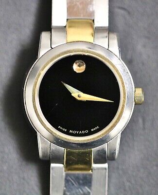 Movado Museum Black Dial Two-Tone Stainless Steel Swiss Ladies Watch 81 E4 1846