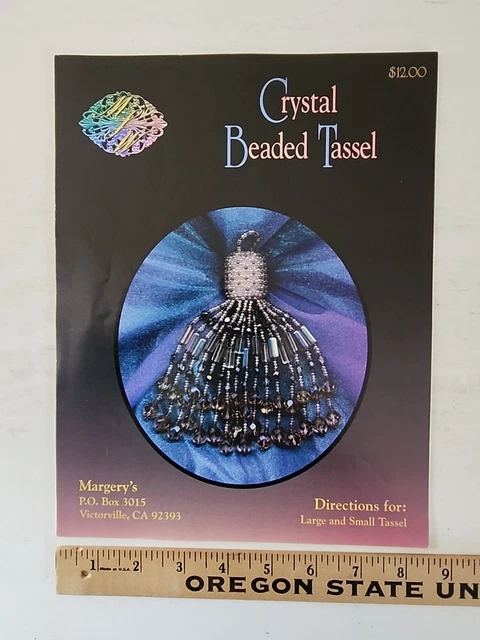 Patrón de BORLA CON CUENTAS DE CRISTAL de Margery para instrucciones de borlas grandes y pequeñas