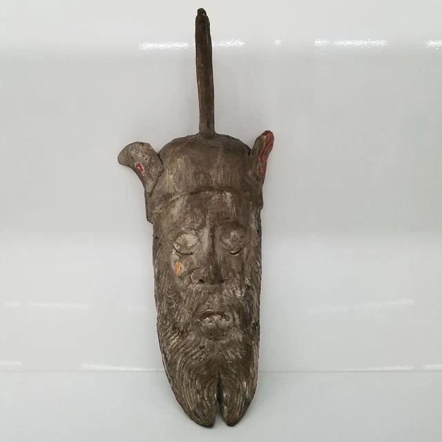 Hand Carved Wooden 'Mask' Wall Art