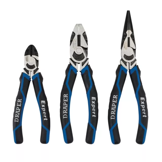 Draper Expert High Leverage Plier Cutter Set, Blue (3 Piece) 28033